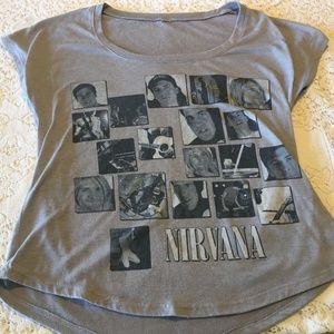 Nirvana relax fit scoop neck shirt